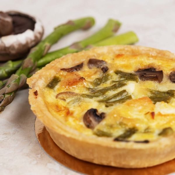 Goat Cheese, Asparagus & Mushroom Quiche